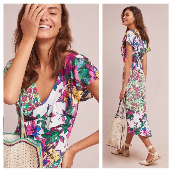 NWT Tracy Reese x Anthropologie Flowing Floral Dress - Picture 2 of 10